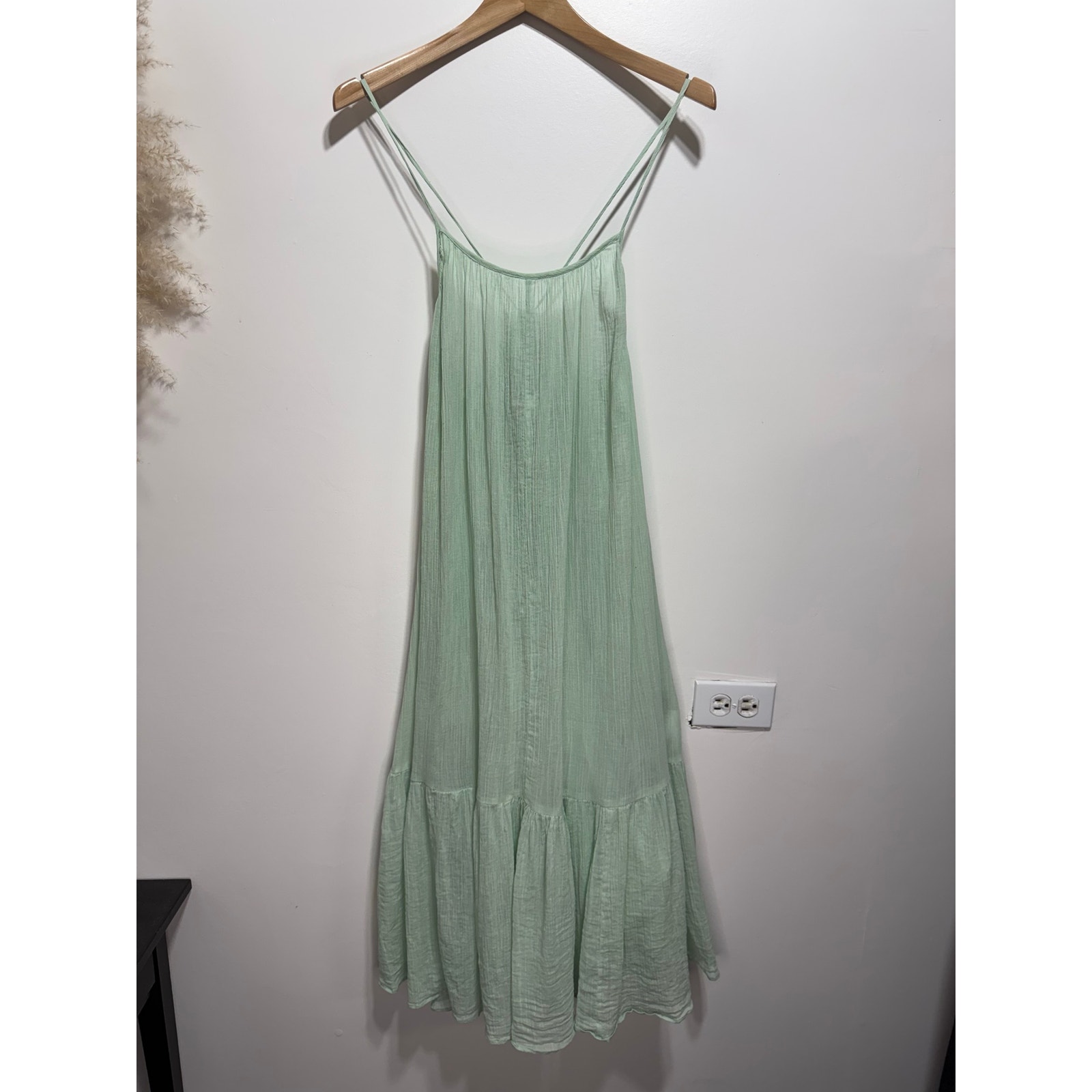 Sand Cloud Gauze Sheer Salada Slip Midi Dress Cover-Up One Size In Light Green — image 5 of 8